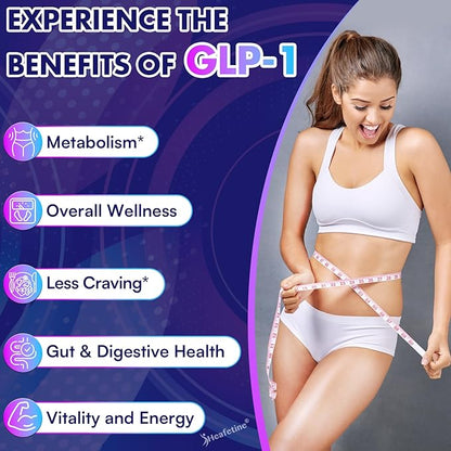 GLP-1 Supplement Support, with Naturally GLP1 Supplement Probiotic for Women & Men, Hops & Green Tea Extract, GLP 1 Supplements for Gut, Energy, GLP-1 Levels & Overall Health - 60 Capsules