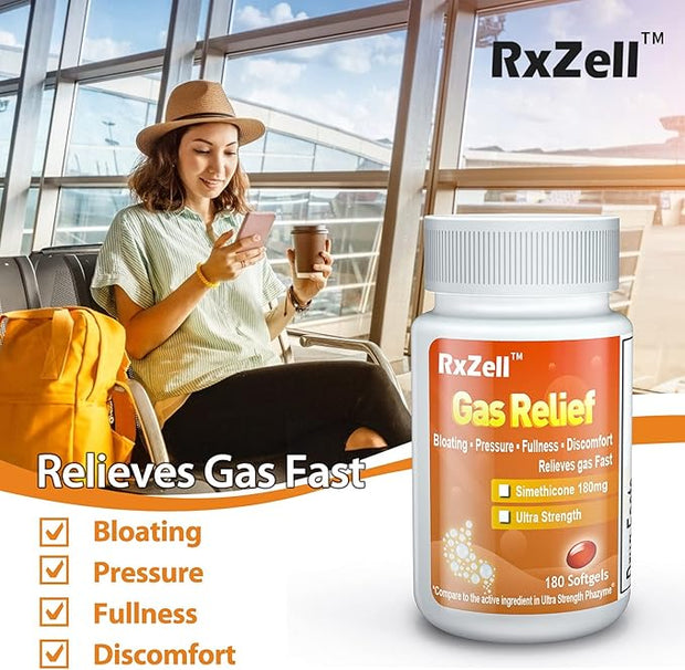 Gas Relief, Ultra Strength Simethicone 180mg, 180 Softgels