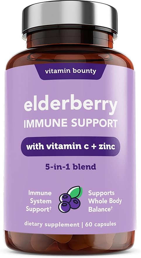 Vitamin Bounty Elderberry Immune Support 5-in-1 Blend, 60 Capsules, 2 Pack