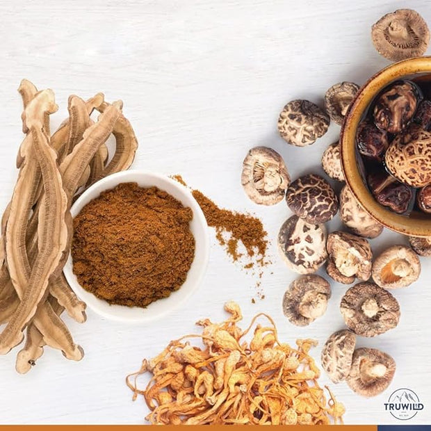 TruWild Adaptogen Blend with Cordyceps Maca Ashwagandha 7 Key 60 Capsules