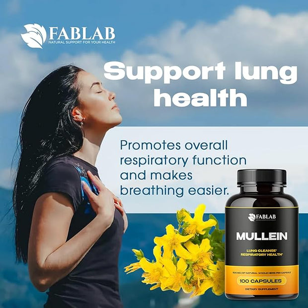 Mullein Leaf Capsules Supports Healthy Respiratory (100 Capsules)