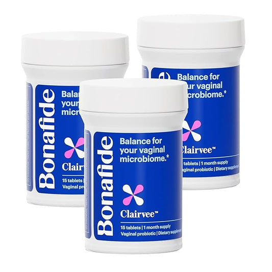 Bonafide Clairvee Vaginal Probiotic – Hormone-Free, Drug-Free Relief from Odor, Vaginal Itching and Discharge – Balances Vaginal pH Levels – 90 Day Supply (45 Capsules)