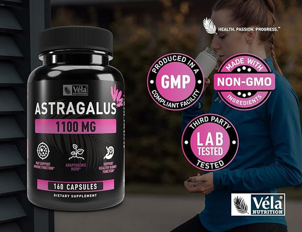 Vela’s Astragalus Capsules 1100 mg* 160 Count 3rd Party