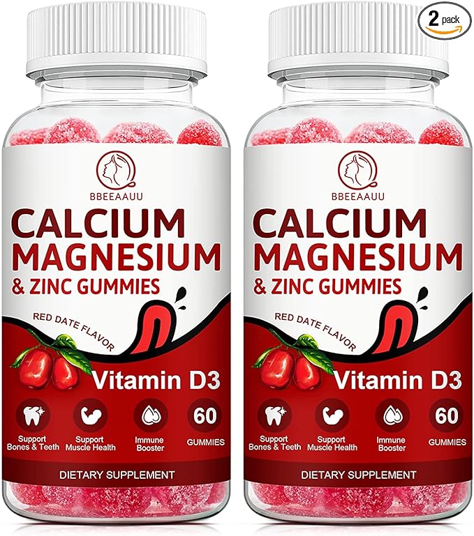 Calcium, Magnesium, Zinc & Vitamin D Gummies 2 Pack 120 Count