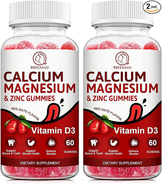 Calcium, Magnesium, Zinc & Vitamin D Gummies 2 Pack 120 Count