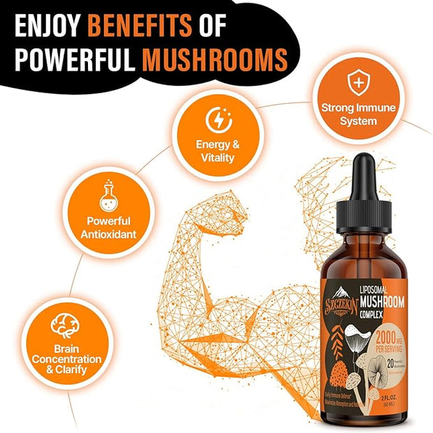 Liposomal Mushroom Complex Drops 2000 MG 20 Organic 120 Servings