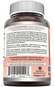 Amazing Omega Wild Alaskan Salmon Oil 2000mg Per Serving Softgels Supplement (180 | 3 Pack)
