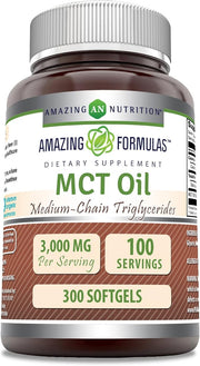 Amazing Formulas MCT Oil Supplement | 1000 Mg Per Serving | 300 Softgels | Non-GMO | Gluten-Free | Made in USA
