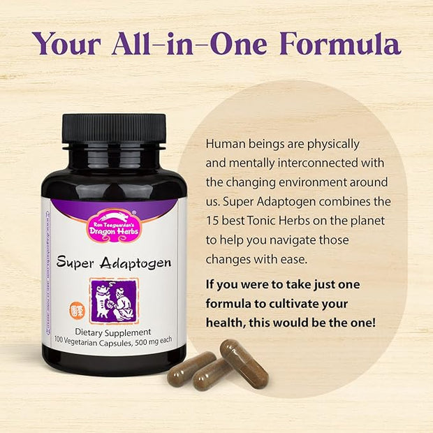 Dragon Herbs Super Adaptogen (100 Capsules, 500 mg