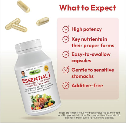 ANDREW LESSMAN Essential-1 Multivitamin 2000 IU D3 30 30 Small 100 mcg B12. CoQ10 CoQ10 Lutein