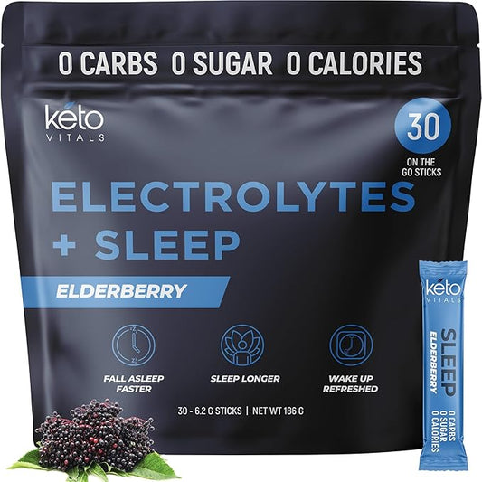 Keto Vitals Sleep Drink Electrolyte Sleep 3mg, GABA, 30 Count