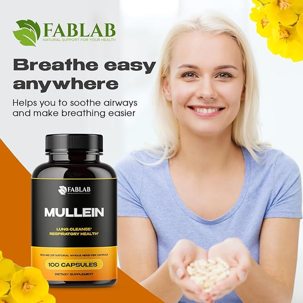 Mullein Leaf Capsules Supports Healthy Respiratory (100 Capsules)