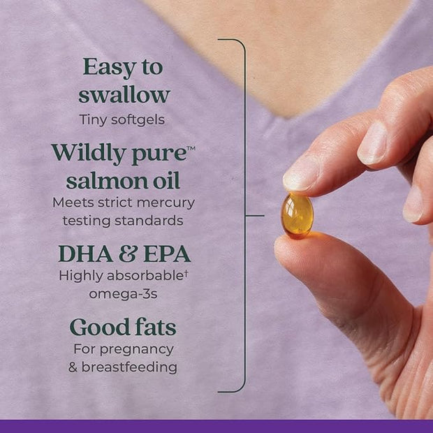 New Chapter Wholemega for Moms Fish Omega-3 + D3 for 90 ct, 500mg Softgels