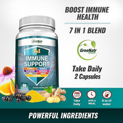 7 in 1 Immune Support Supplement D3, Zinc 50mg, Quercetin, 60 Capsules (3 Bottles)