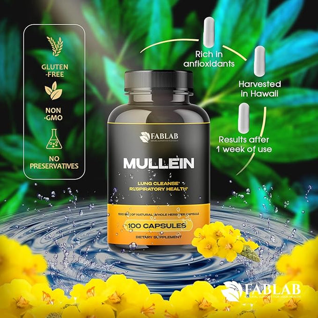 Mullein Leaf Capsules Supports Healthy Respiratory (100 Capsules)