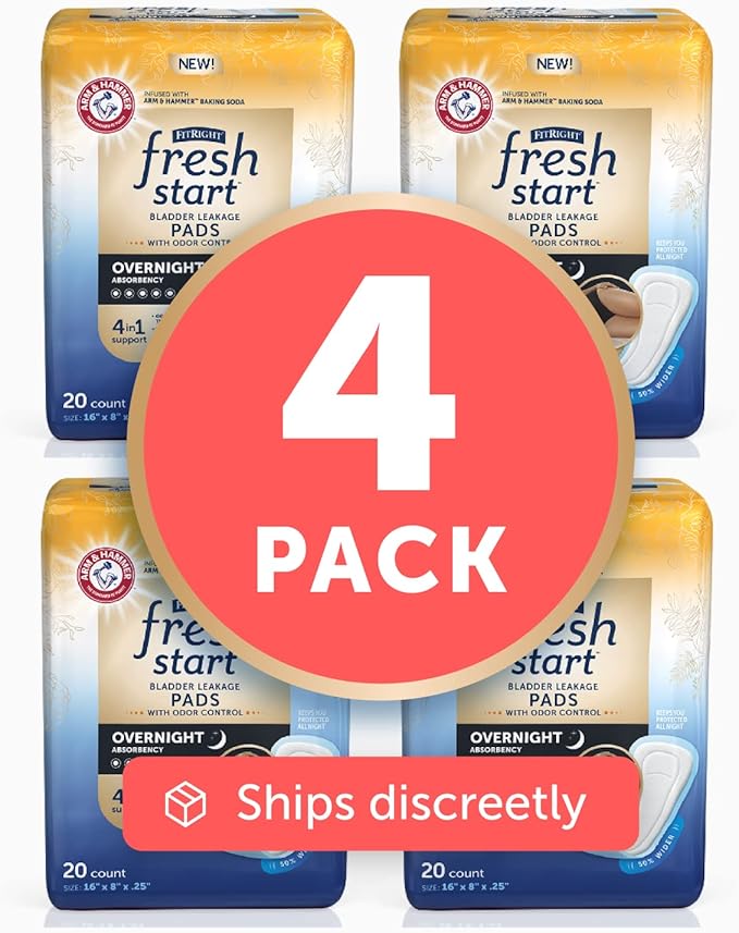 FitRight Fresh Start Postpartum and Incontinence (80 Count) (20 Count, 4)