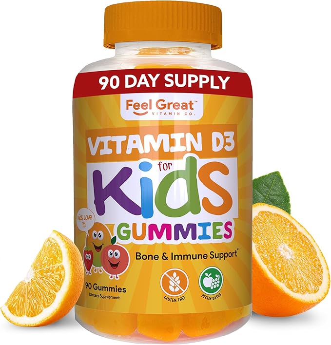 Feel Great Kids Vitamin D3 1000 D3 Gummies 90 Day