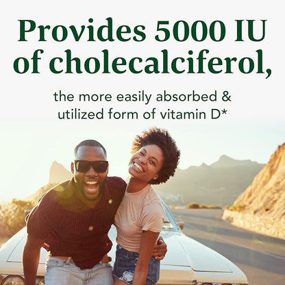 MegaFood Vitamin D3 5000 IU (125 mcg) D3 K2, K2, Supports 60 Mini 60 Servings