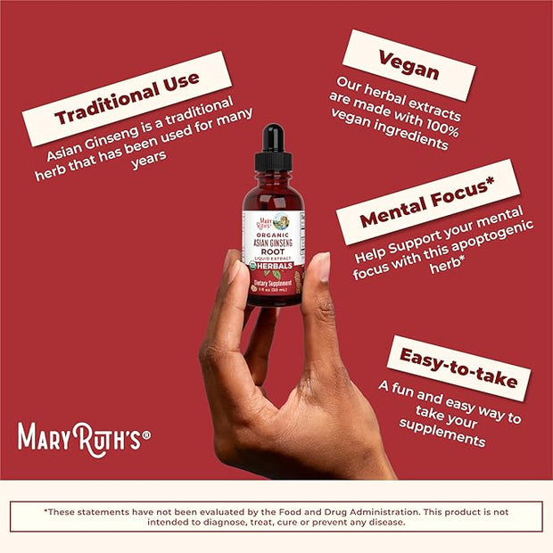 MaryRuth Organics Herbal Supplement Drop, Antioxidant, 1, Ginseng 1 Fluid