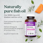 New Chapter Wholemega for Moms Fish Omega-3 + D3 for 90 ct, 500mg Softgels