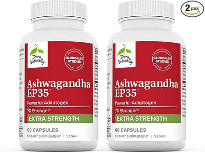 Terry Naturally Ashwagandha EP35 Extra Strength 60 Capsules, 2 - 120 Total