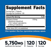 Nutricost Elderberry Capsules 575mg (120 Capsules)