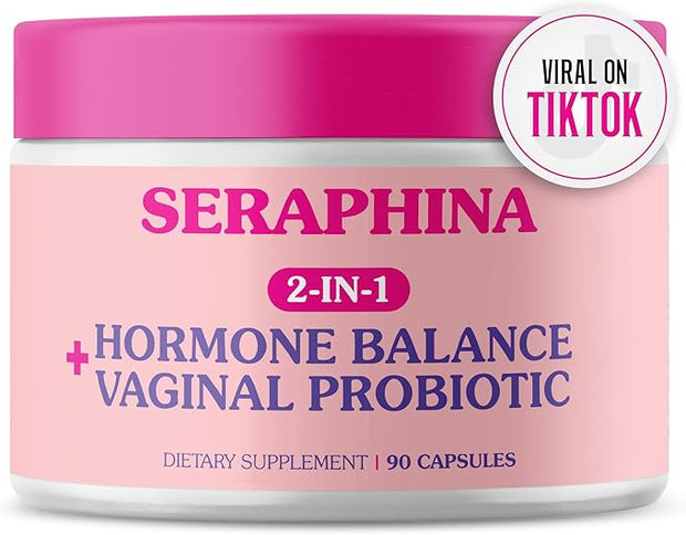 Seraphina Vaginal Probiotics 2-in-1 for Women 90 Capsules 10 Billion 6 Strains (90 Count 1))