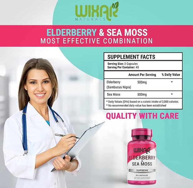 Elderberry and Sea Moss Supreme Capsules 90 Capsules