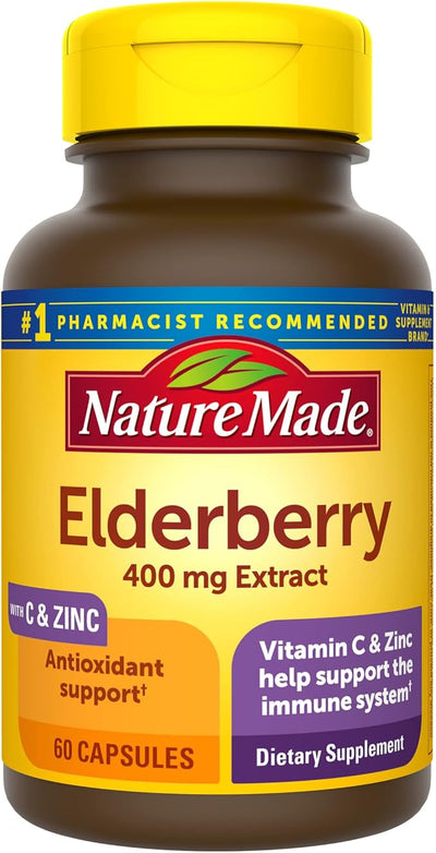 Nature Made Elderberry 400 mg Extract 60 Capsules, 60 Day