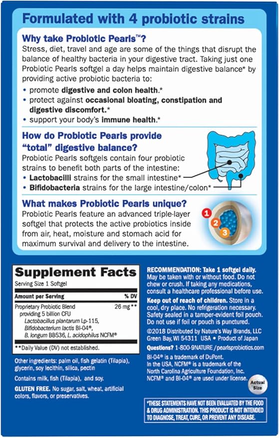 Nature's Way Max Potency Probiotic Pearls 5 Billion 30 Softgels 2)