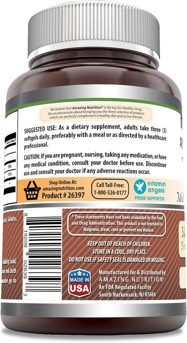 Amazing Formulas MCT Oil Supplement | 1000 Mg Per Serving | 300 Softgels | Non-GMO | Gluten-Free | Made in USA