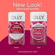 OLLY Ultra Women's Multi Softgels, Overall Omega-3s, Iron, B12, Daily 30 Day 60 Count