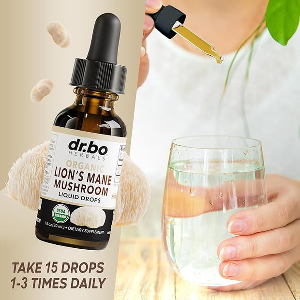 Lions Mane Mushroom Supplement Drops 1oz