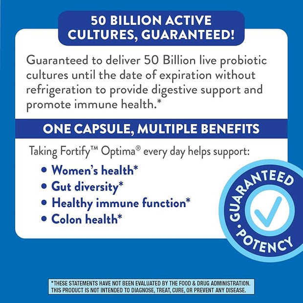 Nature's Way Fortify Optima Probiotic 50 Billion 7 Strains, 30 Capsules