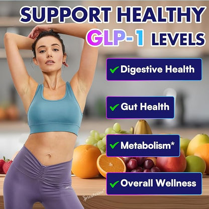GLP-1 Supplement Support, with Naturally GLP1 Supplement Probiotic for Women & Men, Hops & Green Tea Extract, GLP 1 Supplements for Gut, Energy, GLP-1 Levels & Overall Health - 60 Capsules