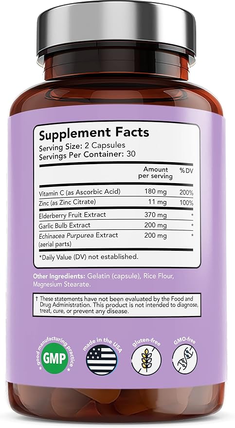 Vitamin Bounty Elderberry Immune Support 5-in-1 Blend, 60 Capsules, 2 Pack