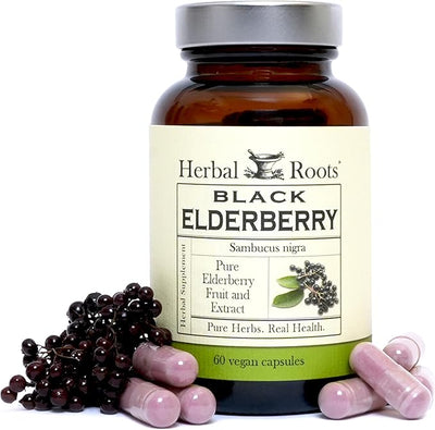 Herbal Roots Black Elderberry Capsules 4,300mg |