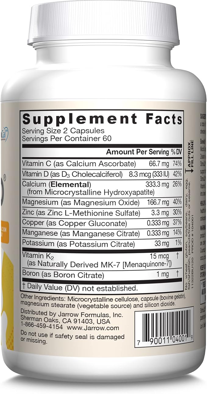 Jarrow Formulas BoneUp 120 Capsules 60 Servings D3, K2 K2 (as MK-7) & 1000 mg