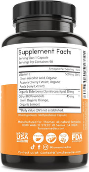 Vitamin C with Organic Elderberry, Organic 90 Capsules