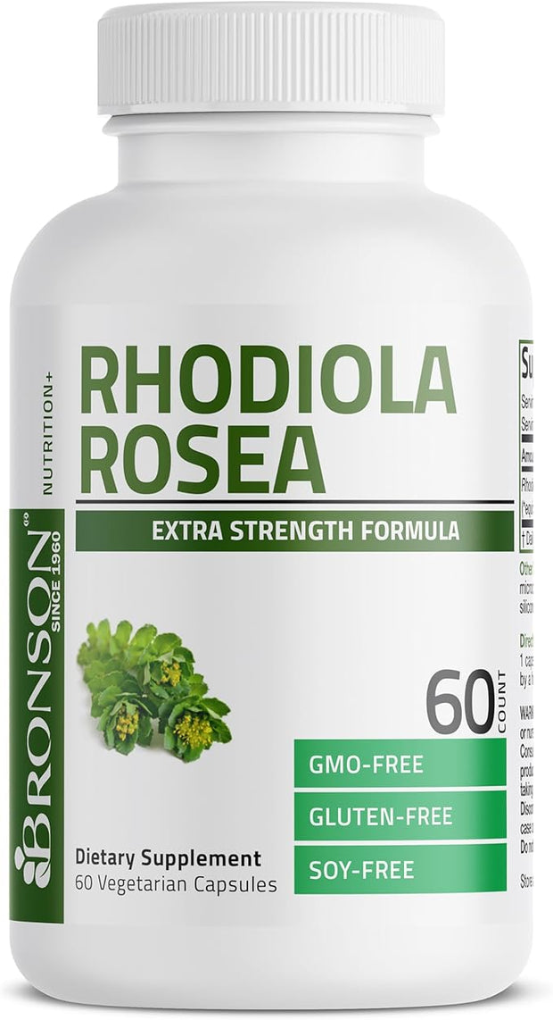 Bronson Rhodiola Rosea Vegetarian Capsules 60 Count