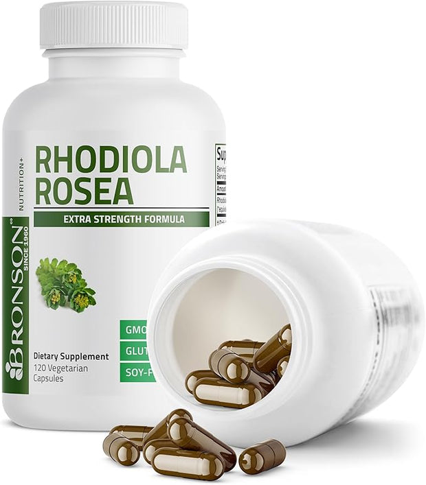 Bronson Rhodiola Rosea Vegetarian Capsules 120 Count