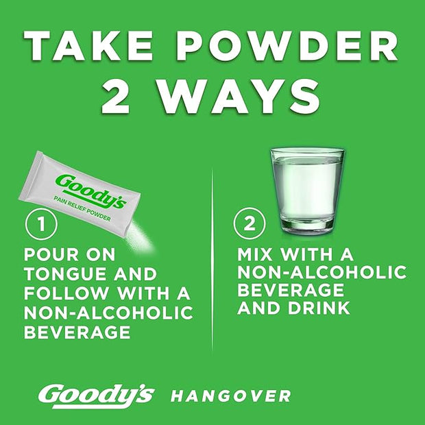 Goody's Hangover Powders, Fast Pain Relief & Boost of Alertness Berry Citrus, 4 ct (Pack of 1)