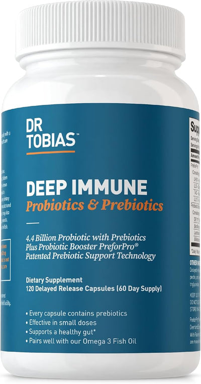 Dr. Tobias Deep Immune Probiotics & 4.4 Billion 120 Capsules, 60 Servings