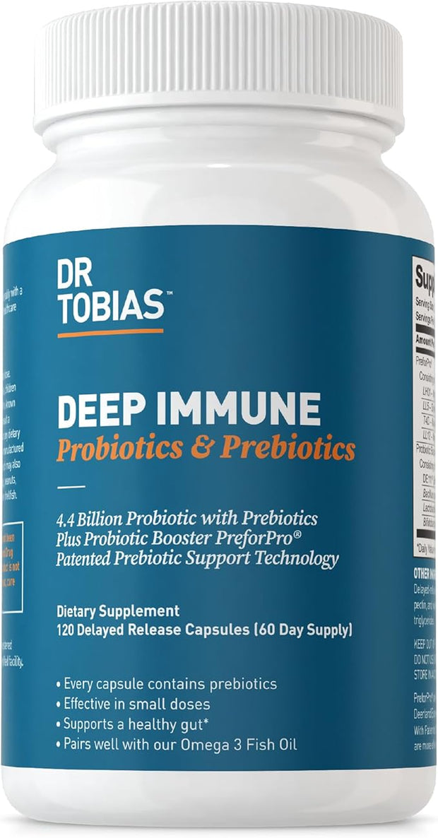Dr. Tobias Deep Immune Probiotics & 4.4 Billion 120 Capsules, 60 Servings