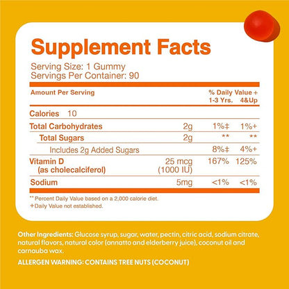 Feel Great Kids Vitamin D3 1000 D3 Gummies 90 Day