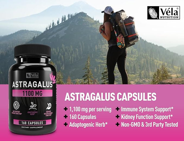 Vela’s Astragalus Capsules 1100 mg* 160 Count 3rd Party