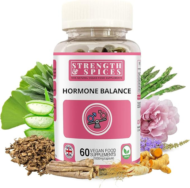 Strength & Spices Hormone Balance 100% 12 Ingredients 60 Vegan 1000mg Capsules
