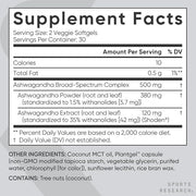 Sports Research® Ashwagandha Softgels with Coconut 60 Count