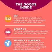 OLLY Ultra Women's Multi Softgels, Overall Omega-3s, Iron, B12, Daily 30 Day 60 Count
