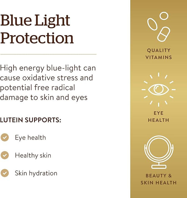 Solgar Lutein 40 mg, 30 Softgels - Supports Eye Health - Helps Filter Out Blue-Light - Contains FloraGLO Lutein - Gluten Free, Dairy Free - 30 Servings